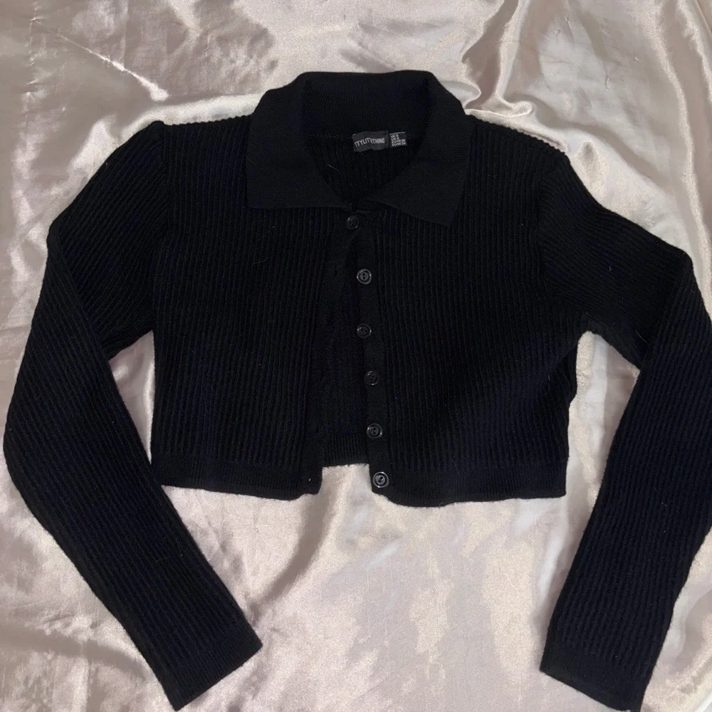 PrettyLittleThing Black Ribbed Knit Set - Picture 2 of 6